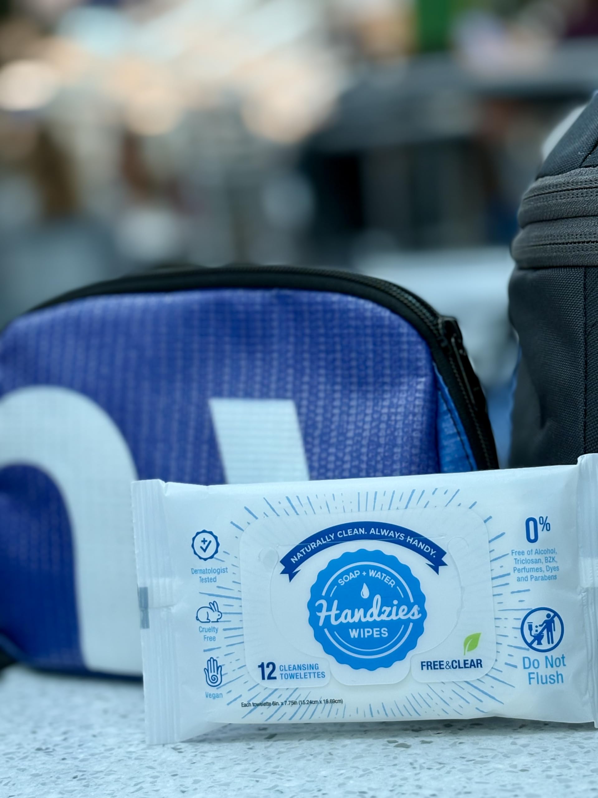 Handzies purse-size pack keeps a fresh feel during commutes.