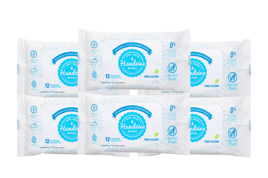 Handzies travel pack 12ct showing portable cleansing on the go.