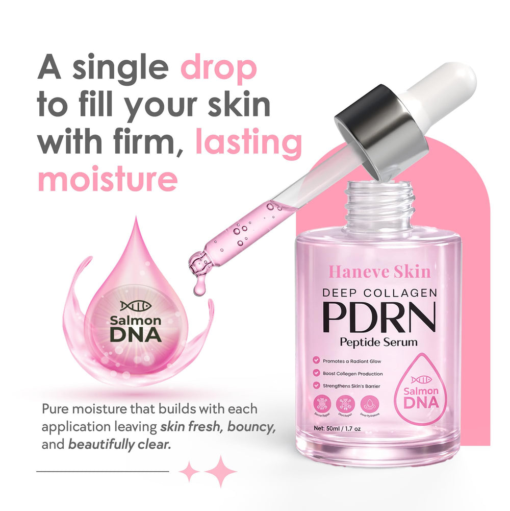 Close-up of Haneve Skin serum imparting a radiant glow