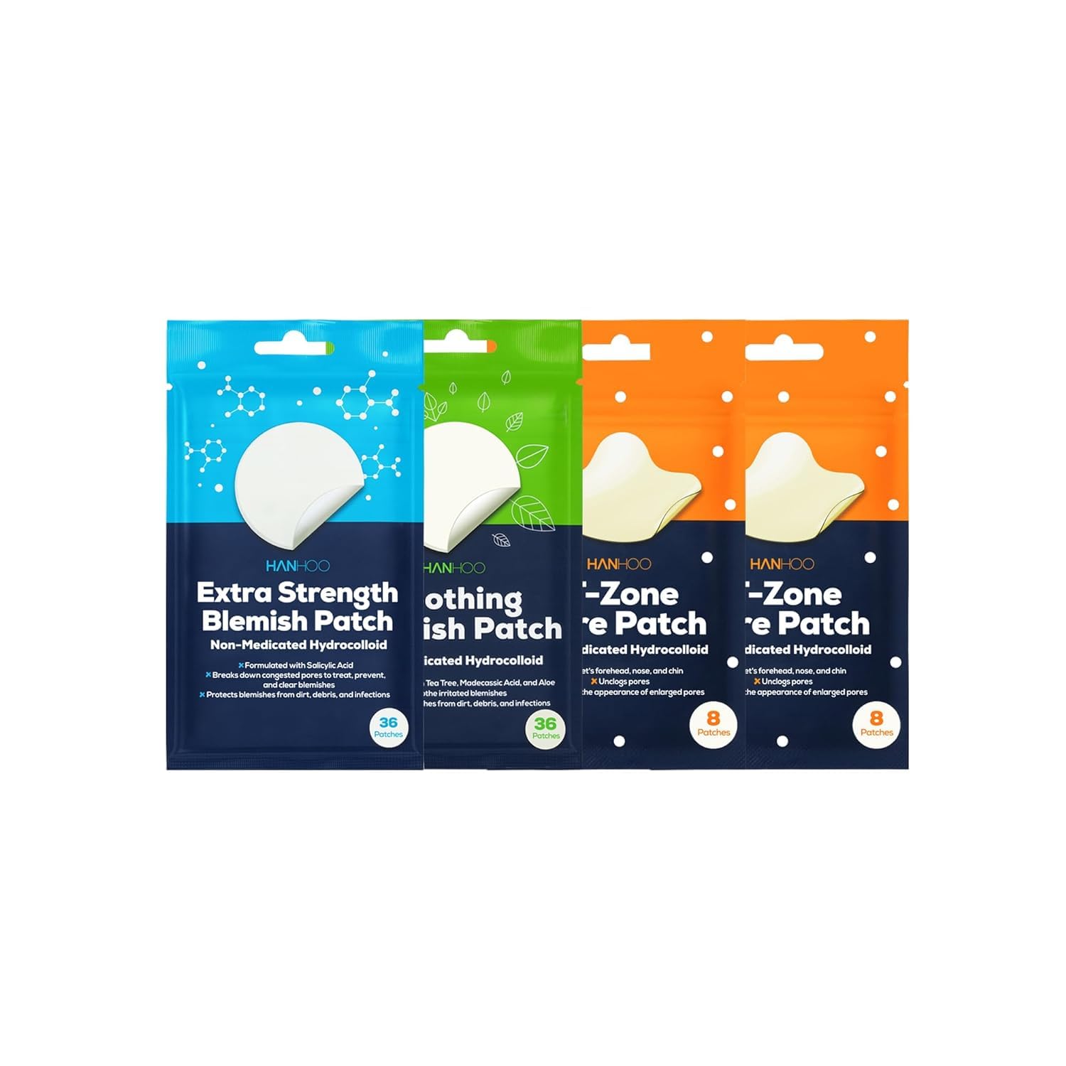 HANHOO 3-in-1 patch bundle for comprehensive blemish care across multiple zones.