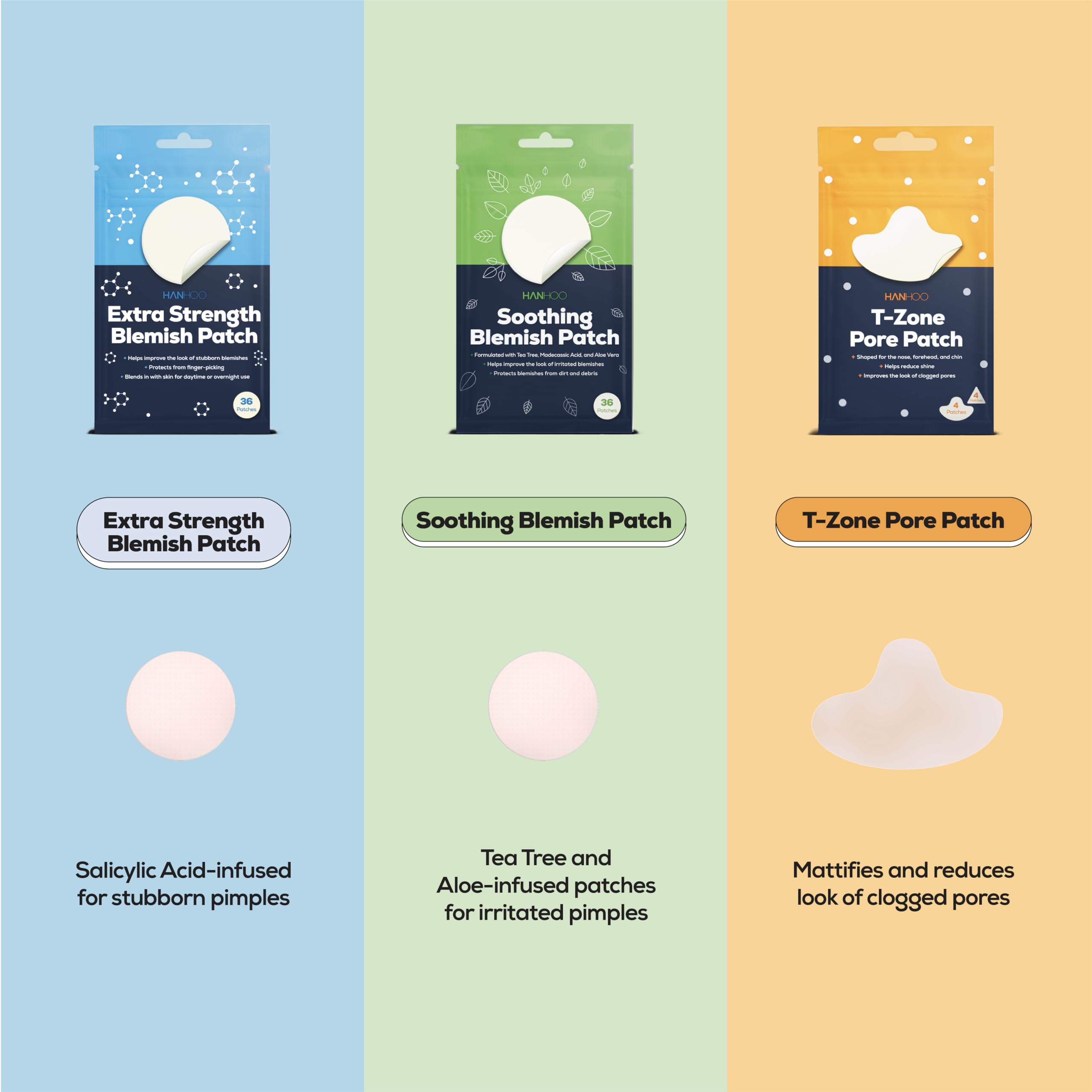HANHOO forehead patch blends discreetly for all-day wear.