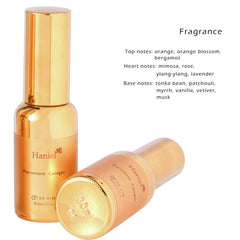 Haniel Lux Socialite fragrance ingredients close-up highlights citrus and floral notes.
