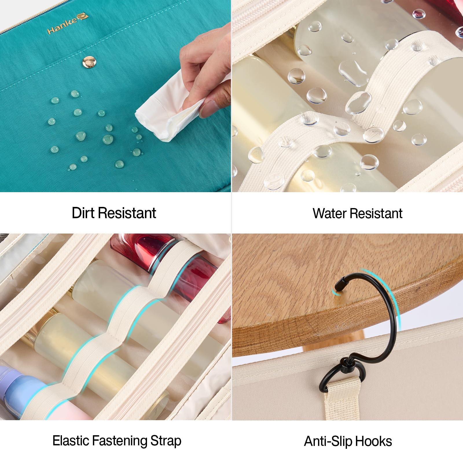 Hanke 360-degree rotatable hook keeps bag within reach
