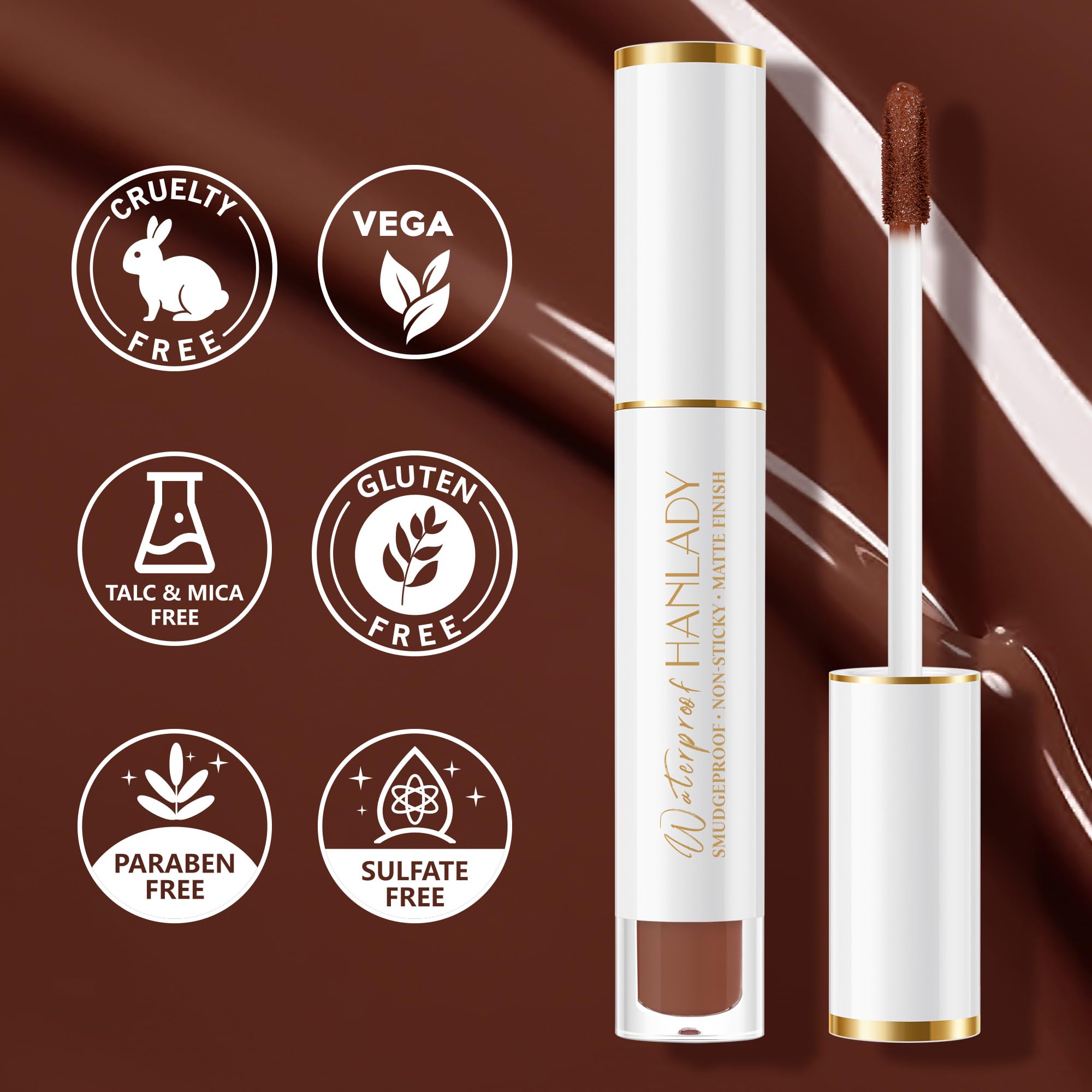 HANLADY icon highlights hydrating ingredients and comfort in wear.