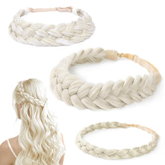 Hann 3 pieces 5-strand braided headband in white mixed blond for versatile styling