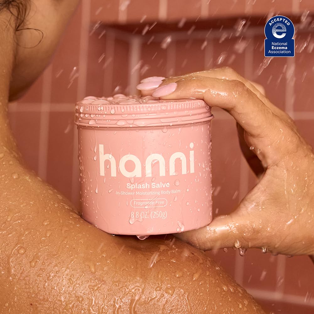 HANNI Splash Salve fragrance-free label signals gentle care for sensitive skin.