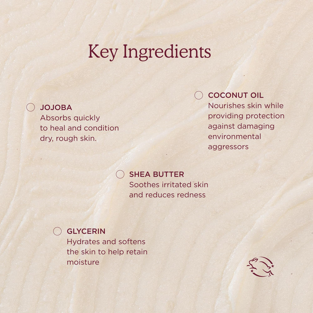 HANNI Splash Salve ingredients image highlights jojoba, shea butter, and coconut oil.