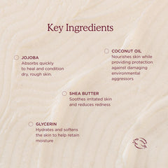 HANNI Splash Salve ingredients image highlights jojoba, shea butter, and coconut oil.