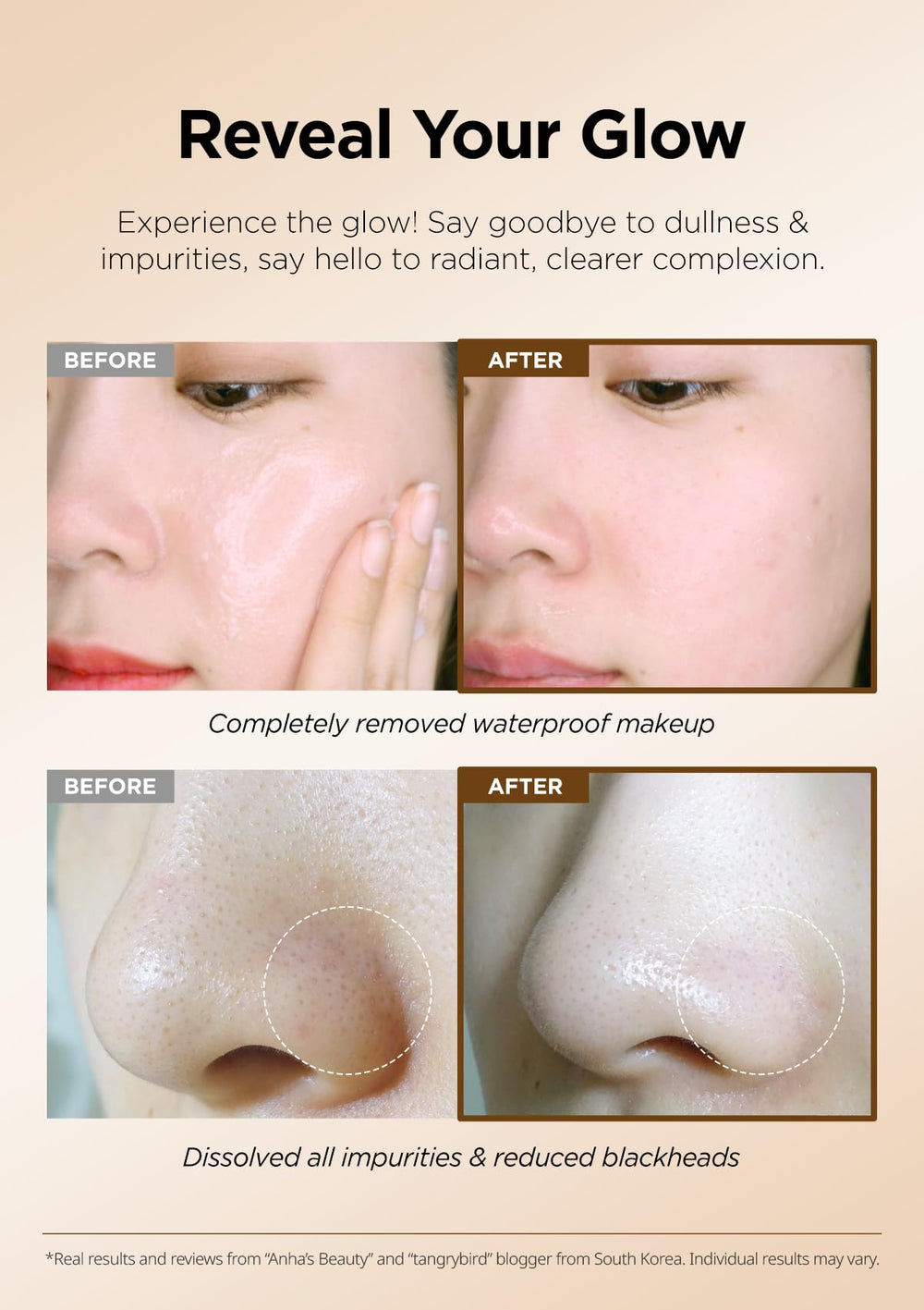 Hanskin BHA Pore Cleansing Balm melting action demonstrates cleansing transformation