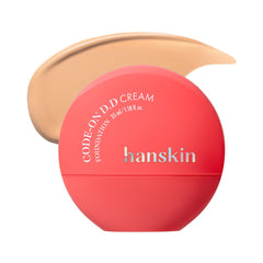 Hanskin DD Cream bottle close-up showing lightweight base makeup for smooth skin.