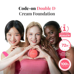 Hanskin DD Cream texture swatch highlighting buildable coverage and natural glow.