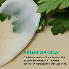 Hanyul Artemisia Soothing Gel Cream closeup swatch showing lightweight gel texture