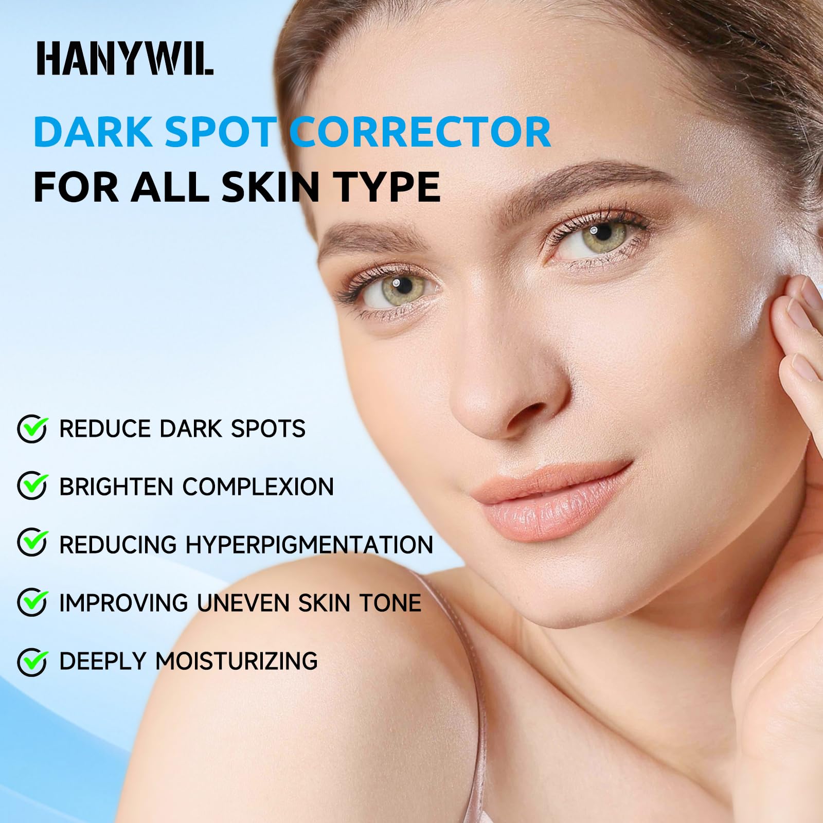 HANYWIL body-area application on hands and knees targets discoloration.