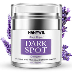 HANYWIL dark spot remover for face bottle pour shows quick daily application and improved tone.