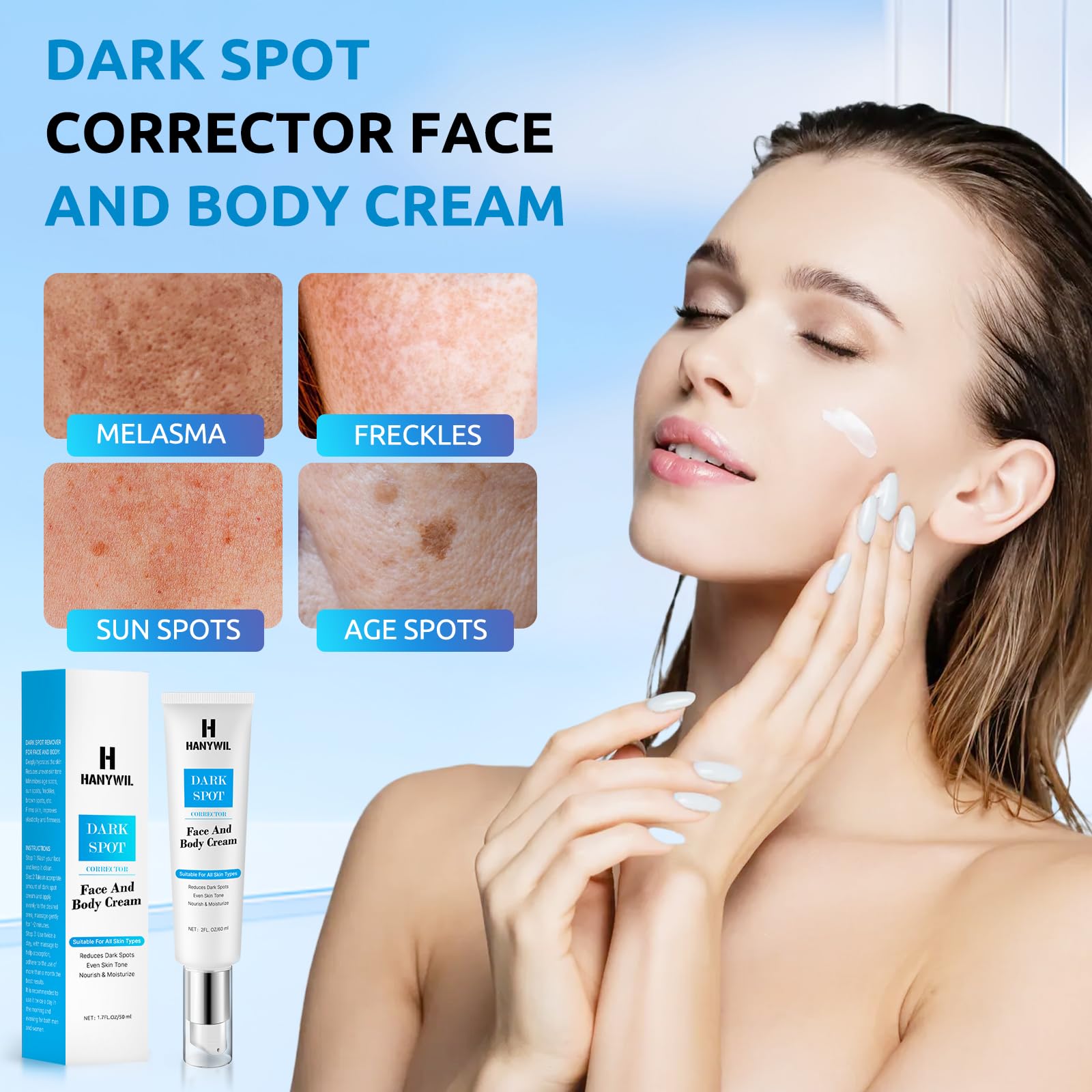 HANYWIL serum texture swatch highlights lightweight, fast-absorbing formula.
