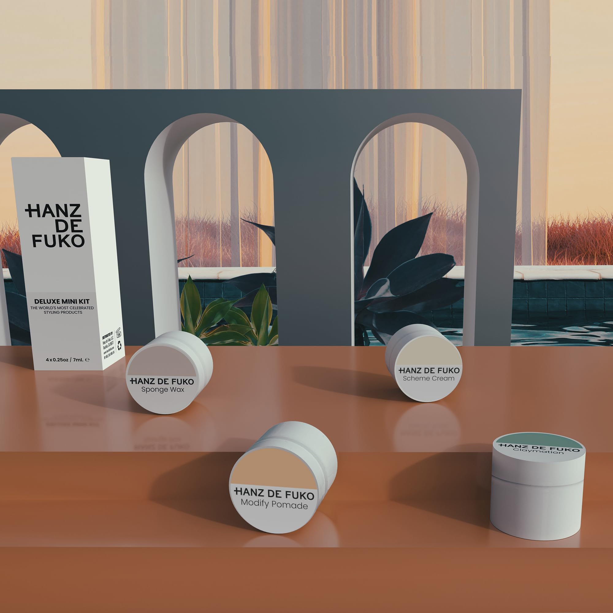 Hanz de Fuko samples in packaging highlight easy trial and travel readiness.