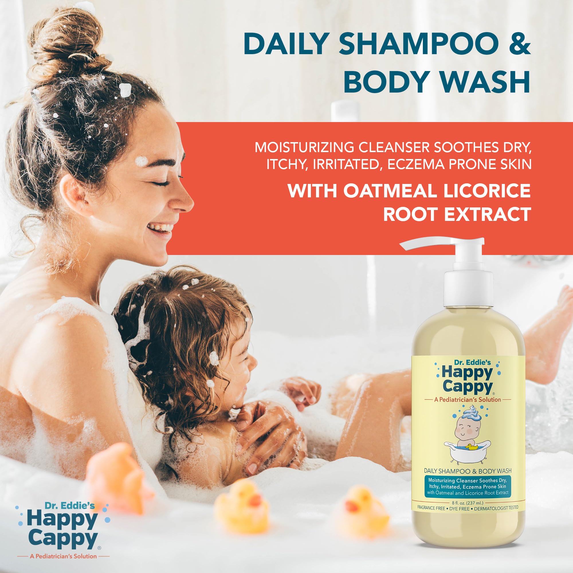 Happy Cappy in a calm bath-time routine for kids