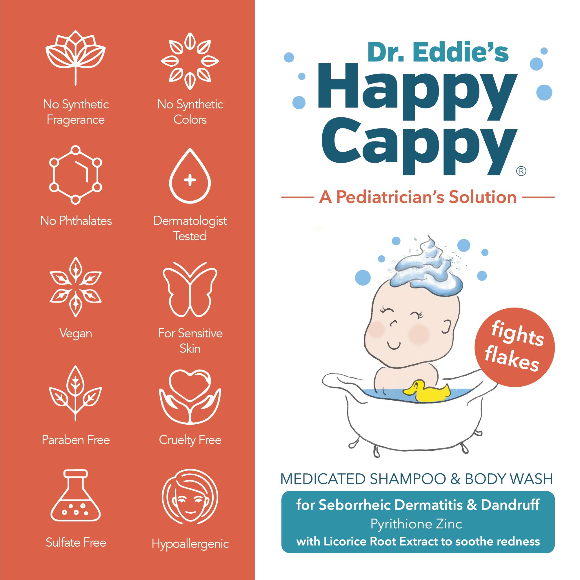 Happy Cappy fragrance-free bottle on table for cradle cap care