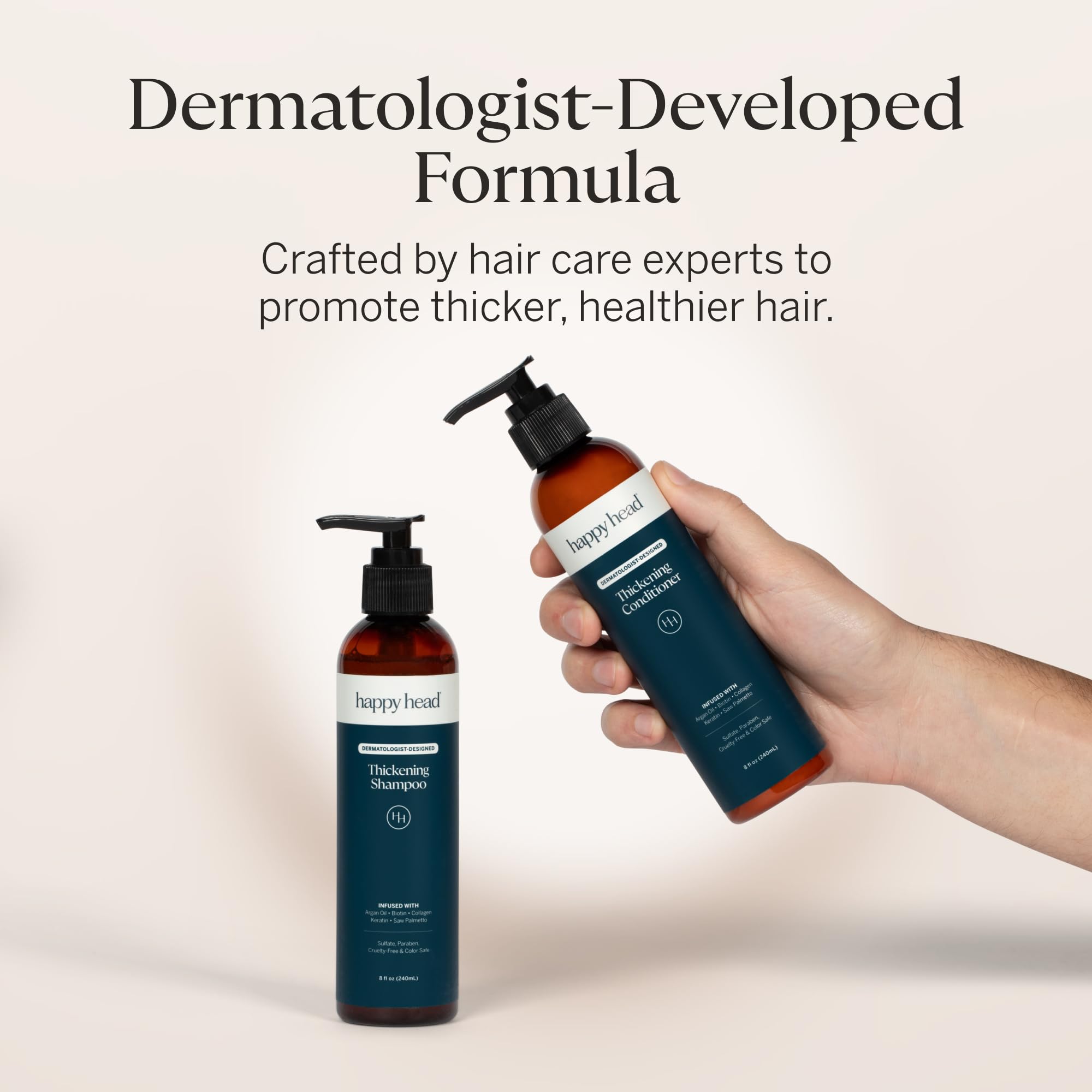 Happy Head conditioner bottle ready to soften and smooth hair for shine