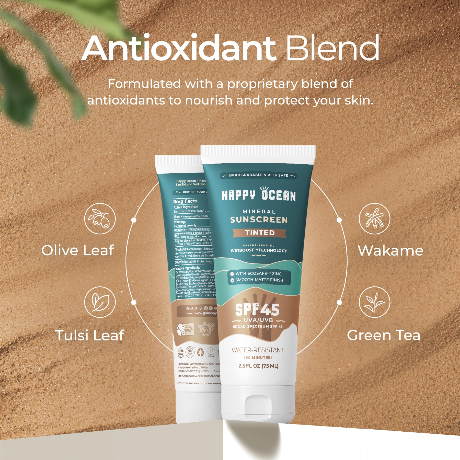 Happy Ocean water-resistant sunscreen demonstrates reliable protection during activities.