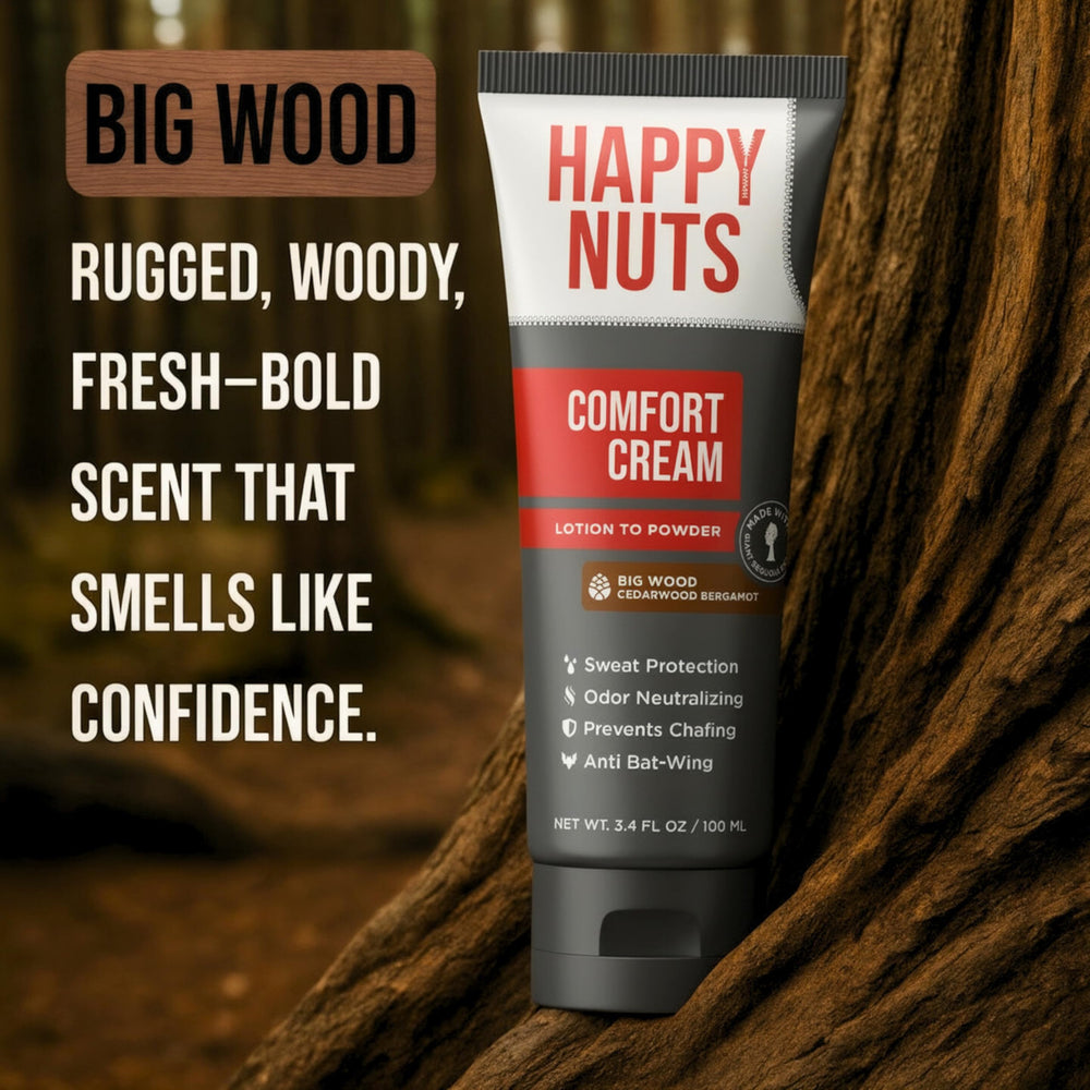 Anti-friction layer created by Happy Nuts lotion-to-powder formula
