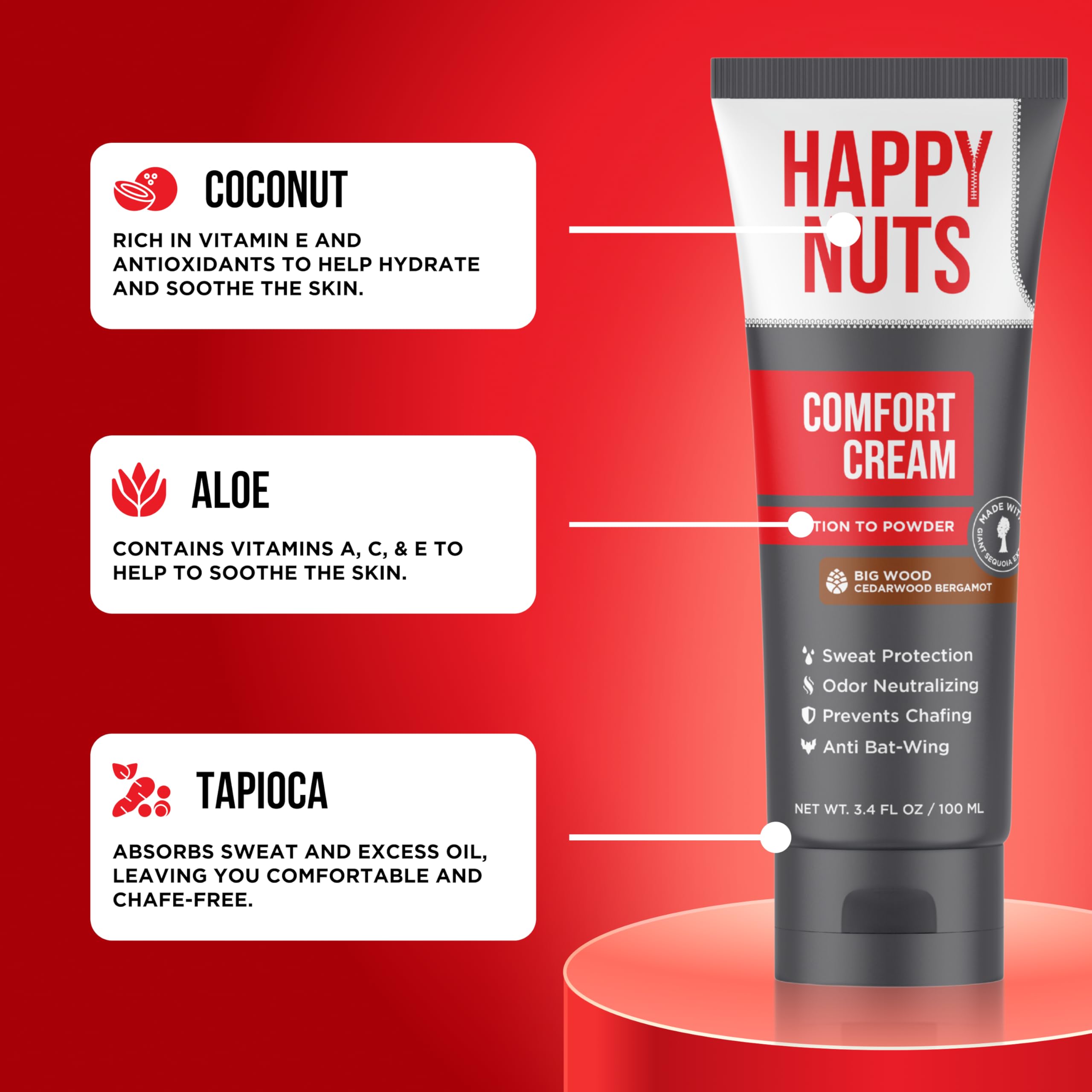 Happy Nuts ingredients coconut aloe and tapioca nourish skin