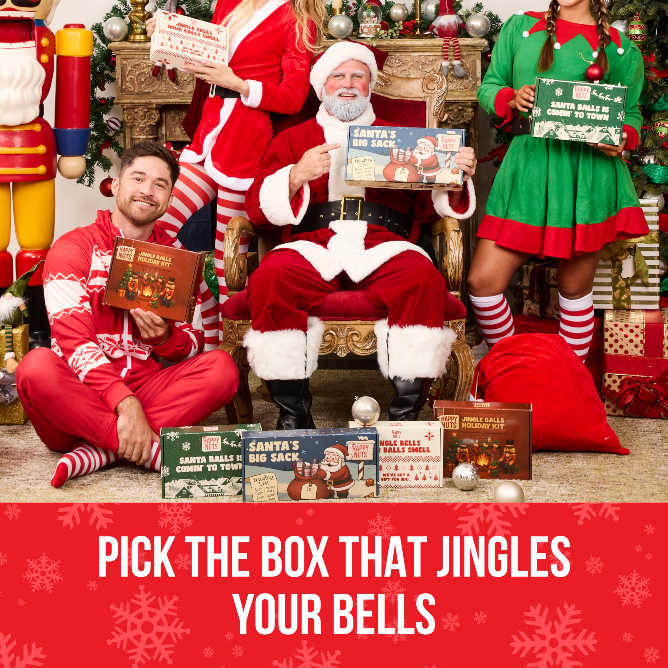 Happy Nuts Holiday gift set combines humor with useful grooming items.