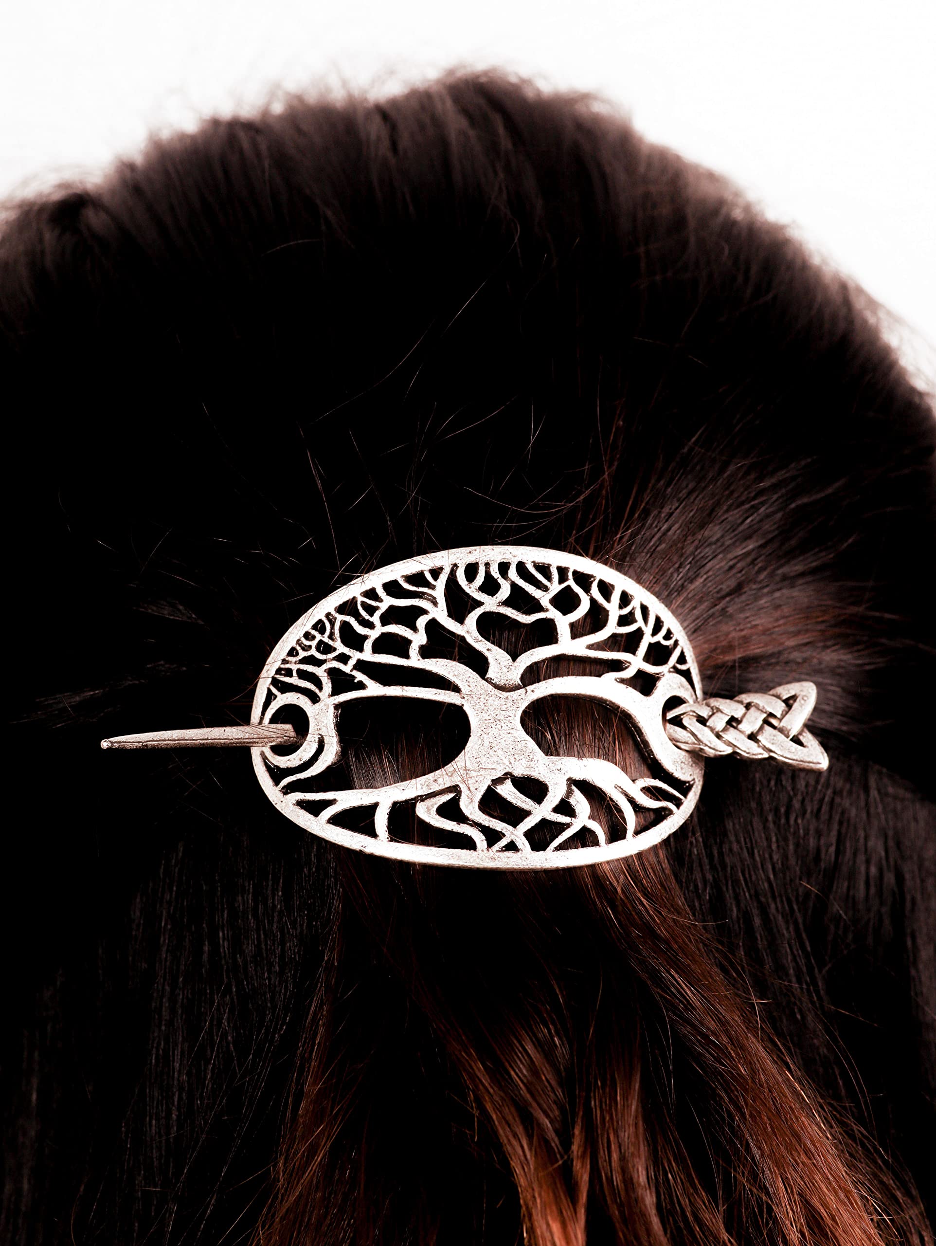 HAQUIL Celtic hairpin with zinc alloy finish resists tarnish during everyday use.