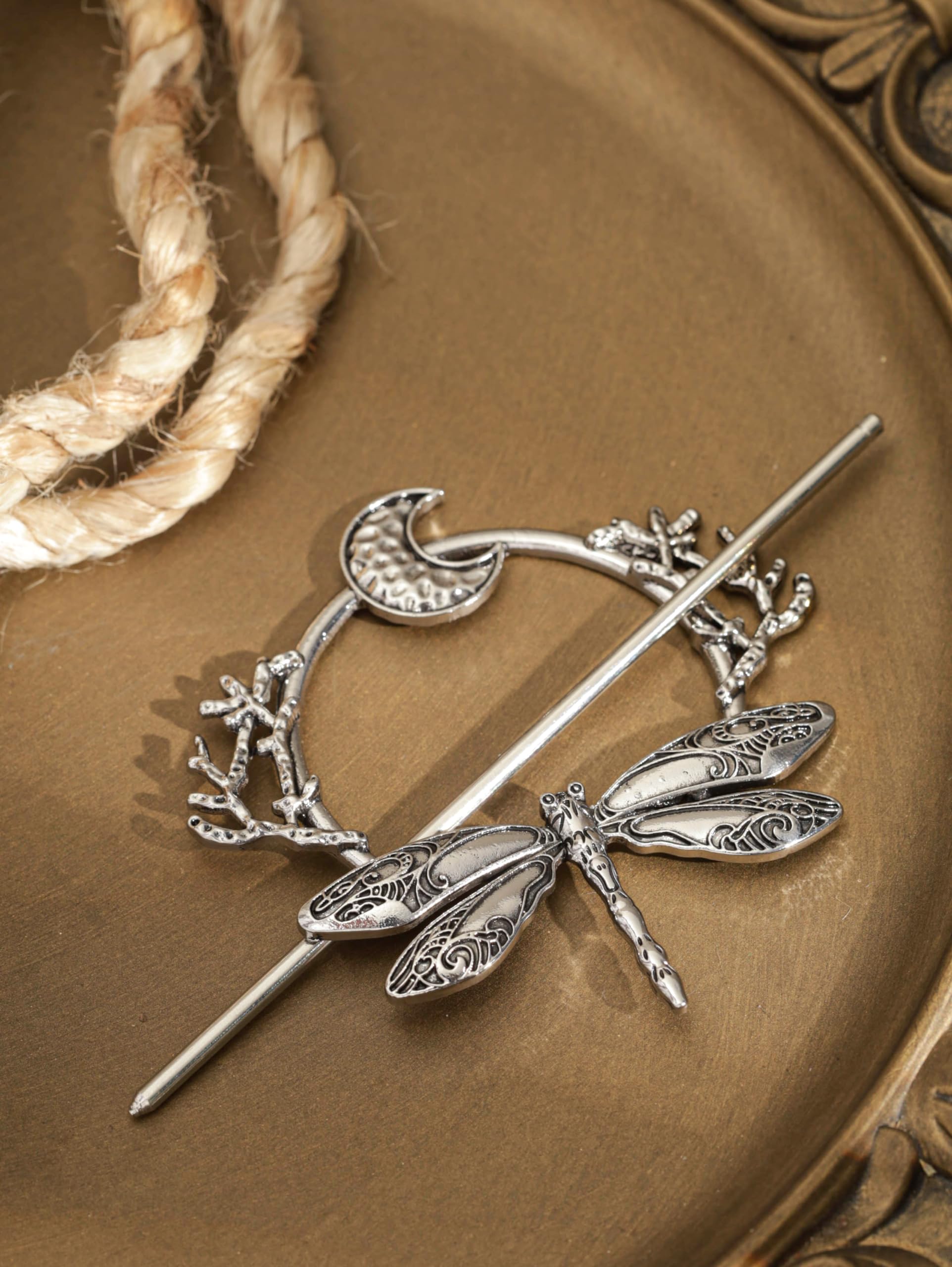 HAQUIL Dragonfly Moon Hairpin with secure clasp for all-day wear.