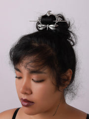 HAQUIL Dragonfly Moon Hairpin side view complements daily hairstyles.