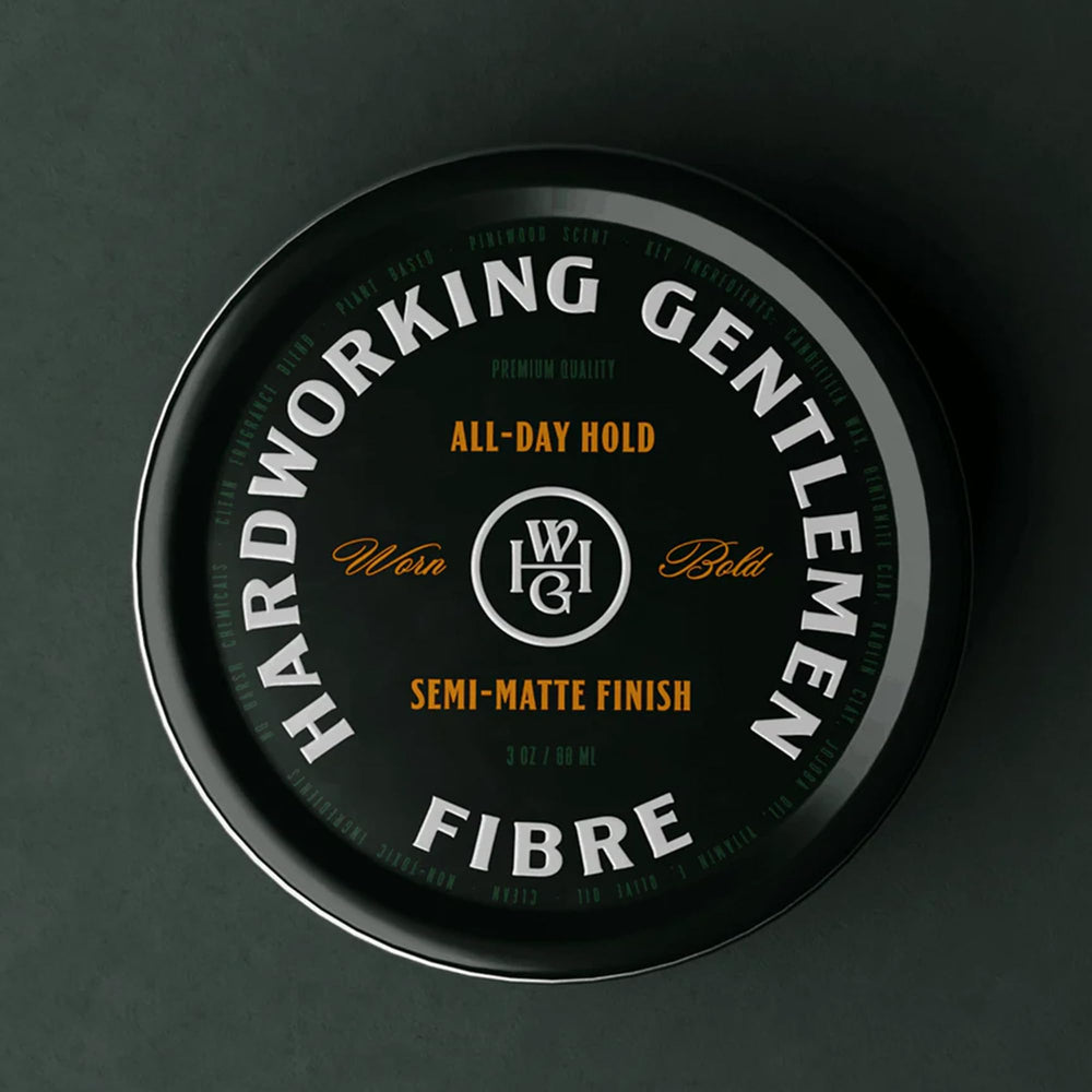 Hardworking Gentlemen Fibre packaging back view with branding.