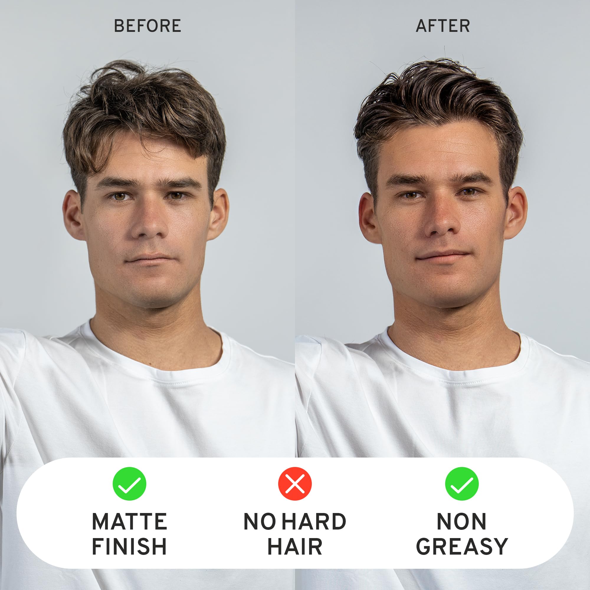 Hardworking Gentlemen matte finish look for a subtle, natural style