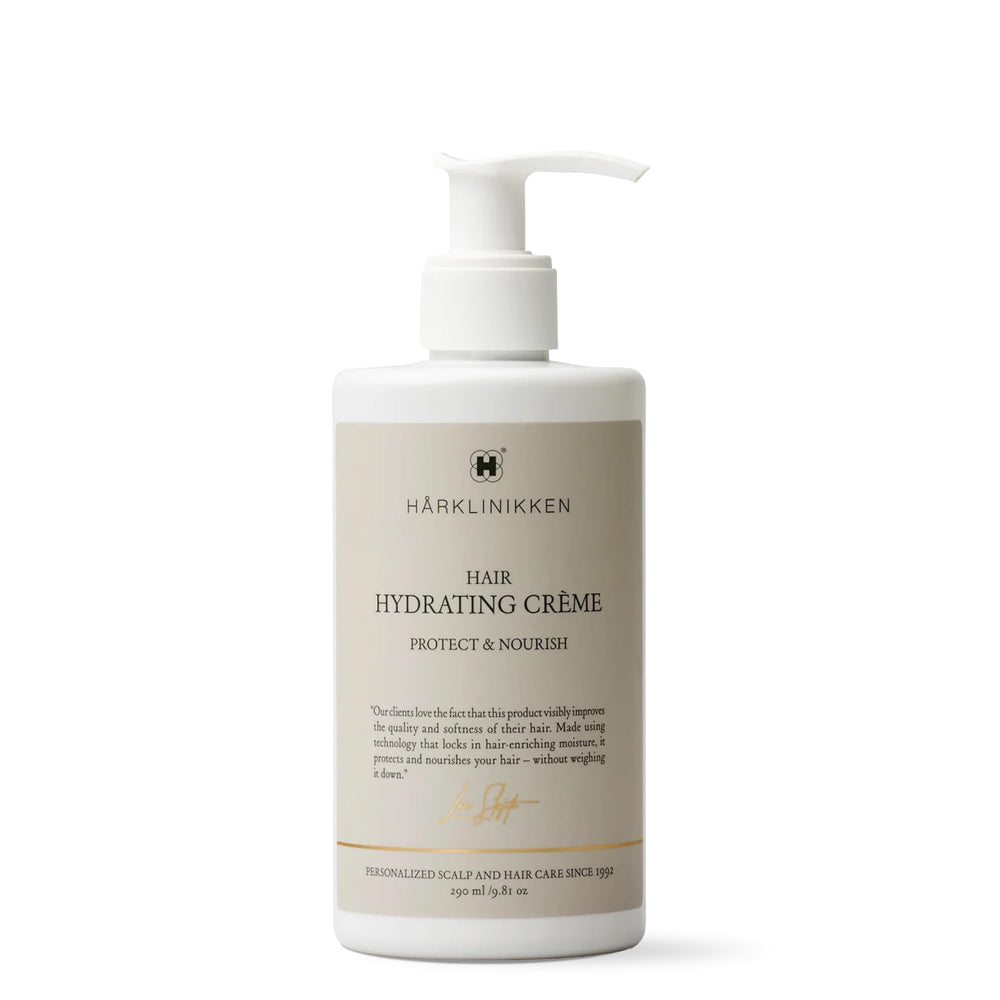 Harklinikken Hair Hydrating Creme bottle-pump for easy, mess-free hydration.