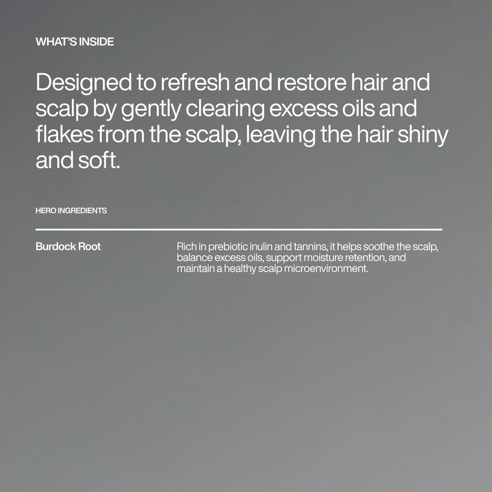 Harklinikken Stabilizing Scalp Shampoo ingredients panel conveys a gentle, perfume-free formula.