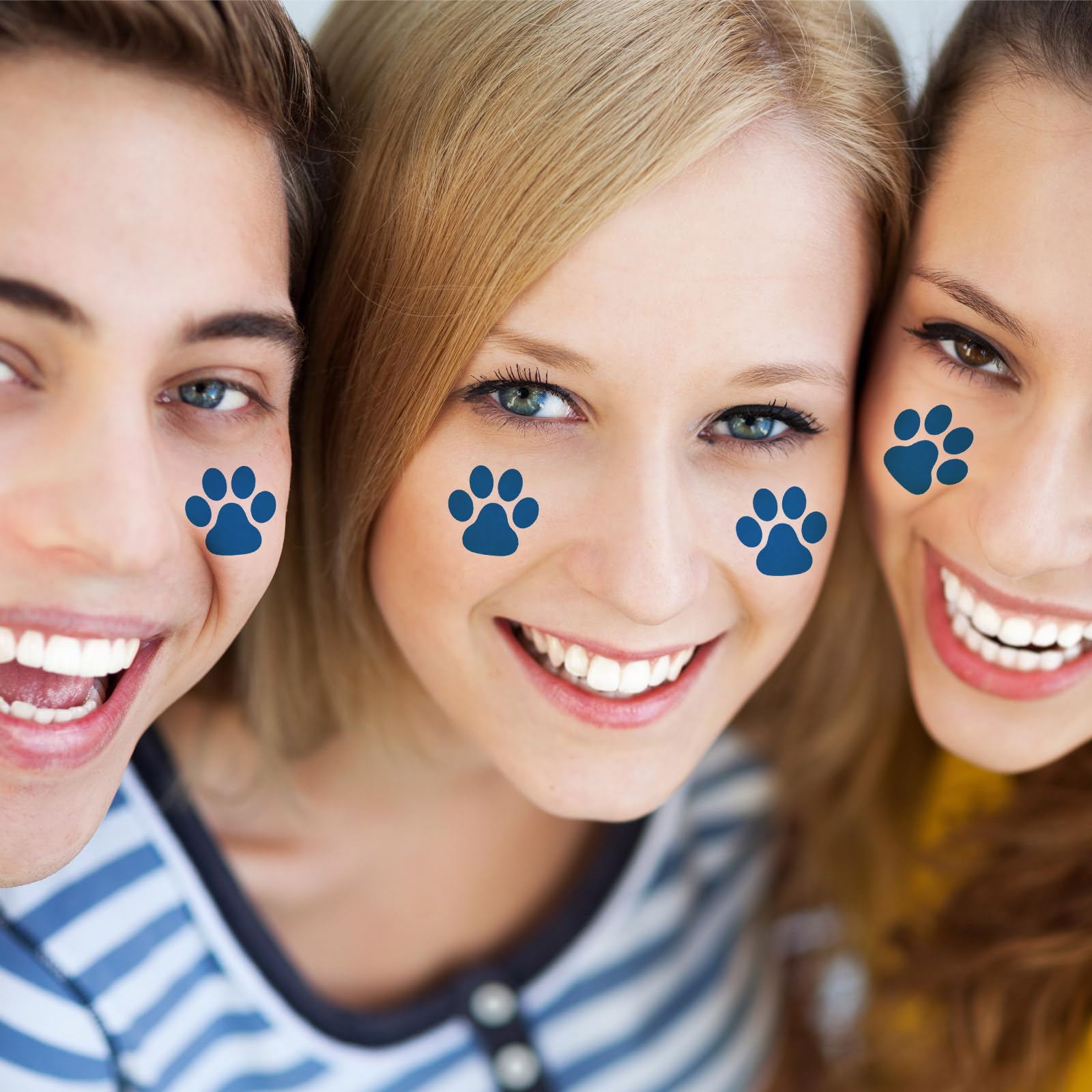 Harloon blue paw print tattoos are removable and easy to peel off.