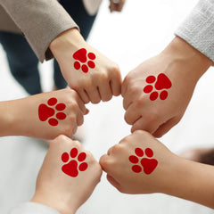 Harloon paw print tattoos provide vibrant, kid-friendly design for events.