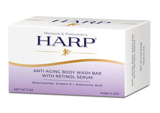 HARP bar retinol packaging highlights smoother-looking skin potential