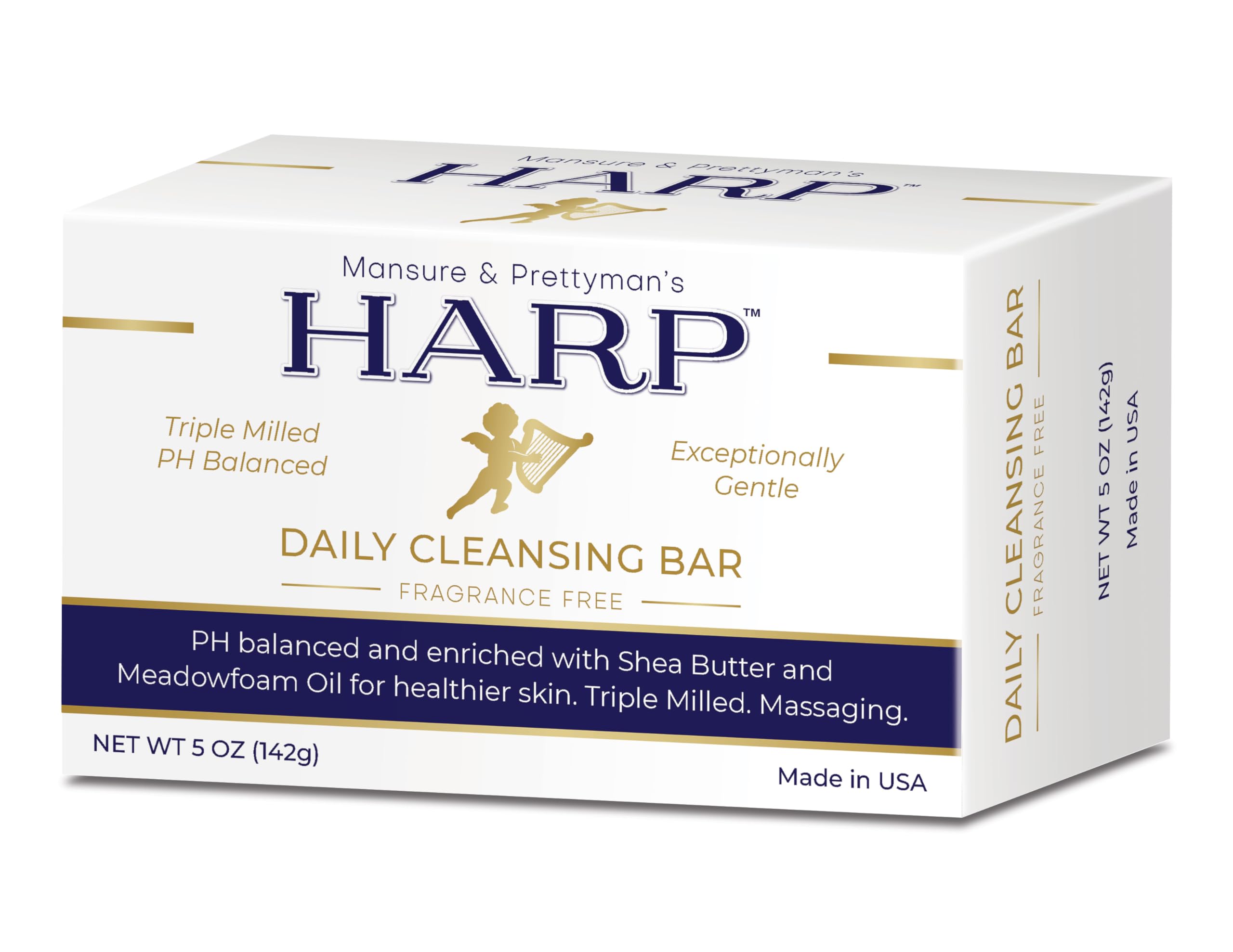 HARP fragrance-free body wash bar pour demonstrates gentle cleansing for sensitive skin.