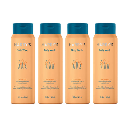 Harry's Redwood body wash bottle front with a masculine scent for daily showers.