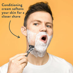 Harry's Shaving Cream natural oils ingredients like marula and eucalyptus.