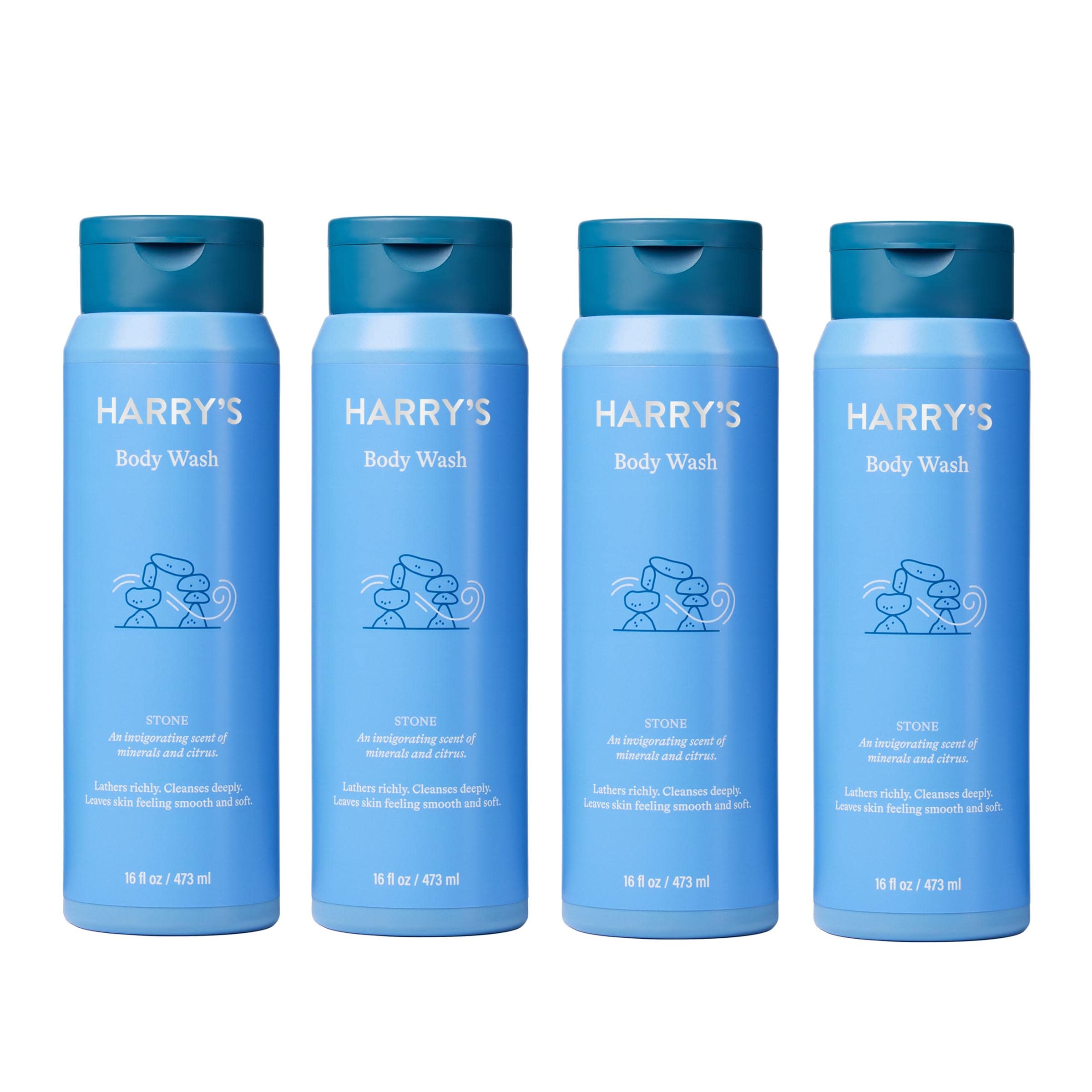 Harry's Stone body wash bottle with creamy lather for a refreshing daily cleanse.