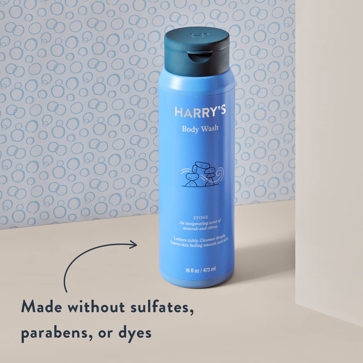 Harry's Stone scent highlights yuzu and bergamot to brighten your morning.