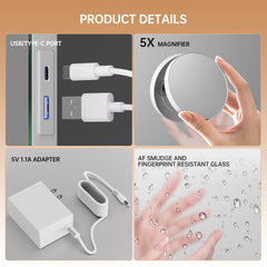 Hasipu vanity mirror with adjustable brightness from soft to bright.