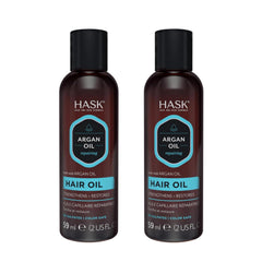 HASK Argan Repairing Hair Oil close-up demonstrates color-safe formula