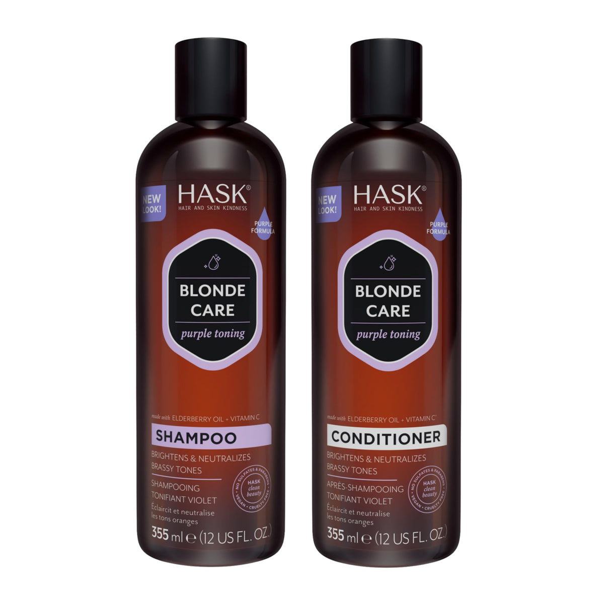 HASK Blonde Care shampoo bottle for color-safe cleansing and soft shine