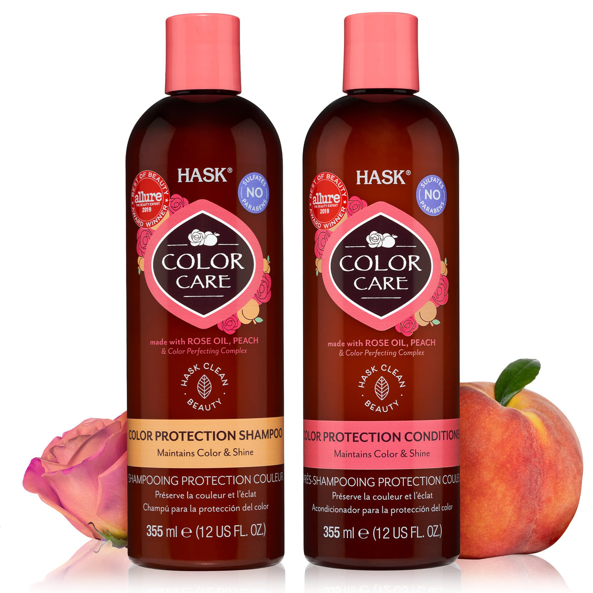 HASK Color Care Shampoo bottle, color-safe cleansing for color-treated hair with sulfate-free formula
