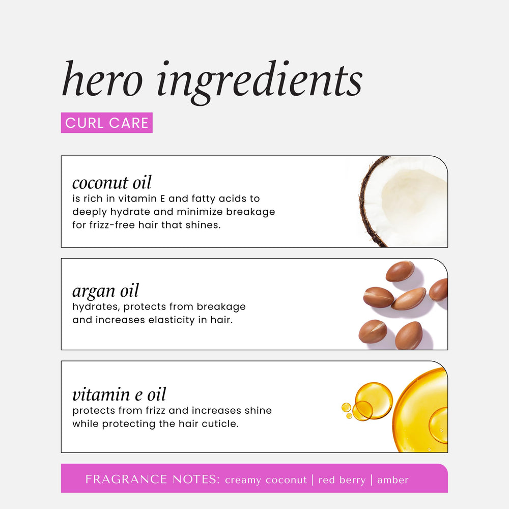 HASK Curl Care Deep Conditioner coconut scent conveys tropical, refreshing fragrance for daily use.