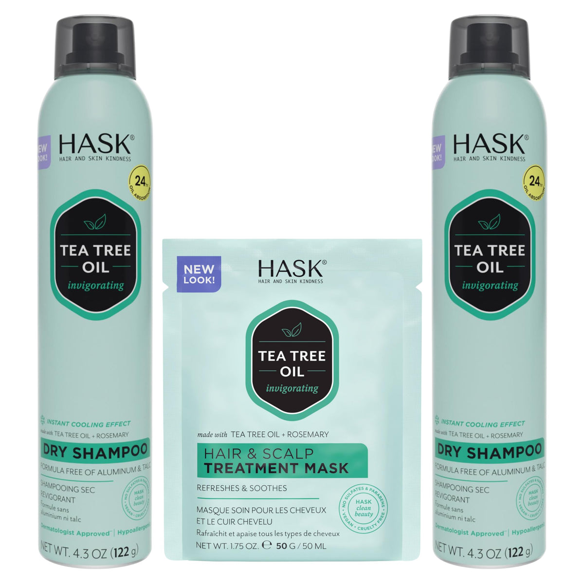 HASK Dry Shampoo Duo bottles refresh hair and add volume