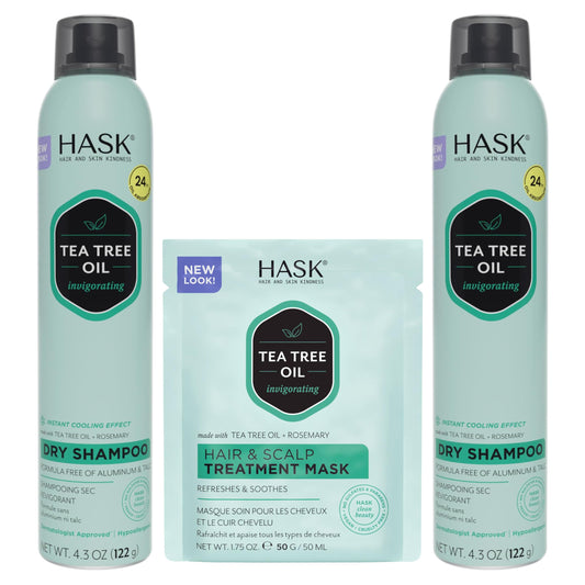 HASK Dry Shampoo Duo bottles refresh hair and add volume