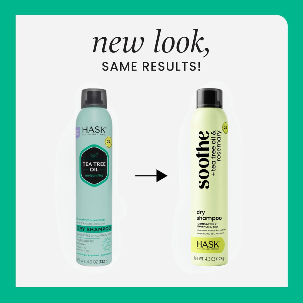 HASK Dry Shampoo Duo label close-up highlighting Biotin Boost